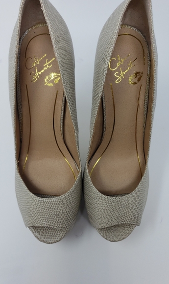 Colin Stuart Snake Skin Peep Toe Platform - Picture 11 of 11